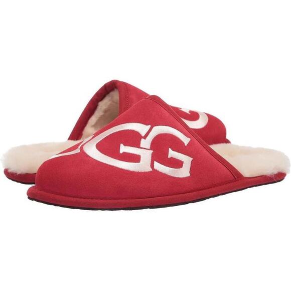 UGG Mens Scuff Logo Slipper Samba Red/Cream Size 7